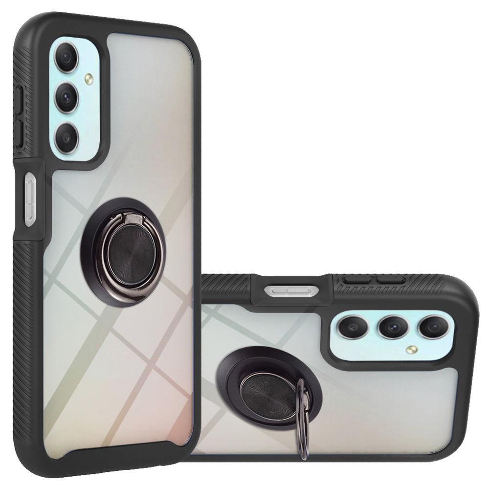 YB PC Series-5 for Samsung Galaxy A24 4G Clear Protective Case PC TPU Ring Kickstand Phone Cover YB PC Series-5 for Samsung Galaxy A24 4G Clear Protective Case PC TPU Ring Kickstand Phone Cover
